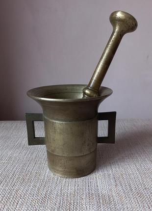 Старовинна латунна ступка з товкачем