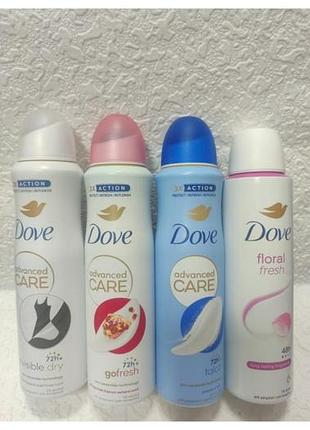 Дезодорант-спрей dove 150мл,в наличии разные виды