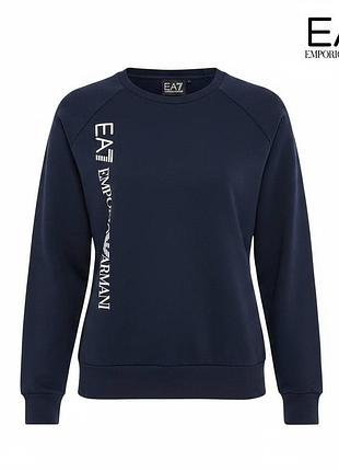 Оригинальный женский лонгслив emporio armani размер s синий свитшот емпорио армани jeans женская кофта водолазка лонг ea7 свободный легкий тонкий а1
