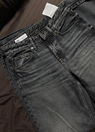Джинсы zara прямые графитовые