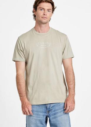 Футболка guess eco basic world famous 19783 pasadena stone
