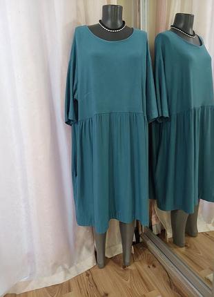 Комфортное с карманами платье 👗 большого размера