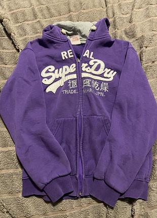Зіп-худі superdry vintage оригінал / фіолетова кофта на замку