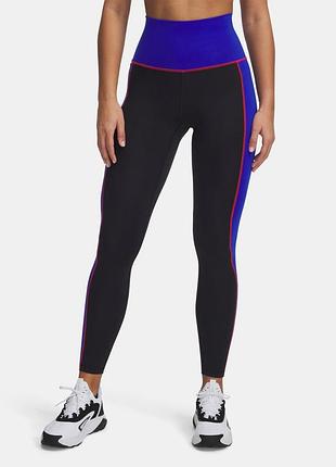 Леггинсы under armour, черно-синие, размер s