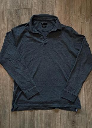 Мужское трикотажное поло massimo dutti с длинным рукавом