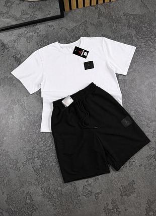 Літній комплект футболка+шорти air jordan нашивка білий артикул: j0010