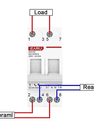 Переключатель резервного питания i-0-ii 2p63a