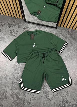 Літній комплект oversize air jordan зелений артикул: j0023