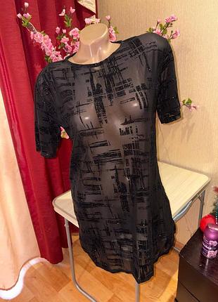 Черная полупрозрачная туника i saw it first uk 8 eur 36