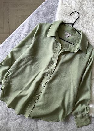 Зеленая рубашка h&amp;m