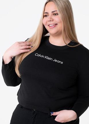 Стильный женский лонгслив calvin klein jeans чёрного цвета оригинал