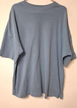 Футболка мужская синяя over size next regular плотная, размер 2xl - 3xl
