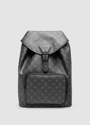 Рюкзак louis  montsouris backpack vuitton monogram eclipse grey (