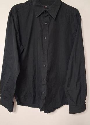 Рубашка рубашка мужская черная h&amp;m regular, размер l