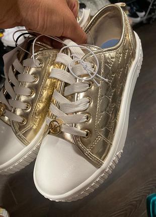 Новые золотистые кеды michael kors kids summer aline (оригинал), р. 33