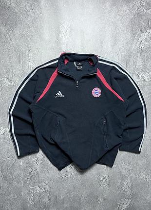 Vintage винтажная флисовая кофта adidas bayern munchen адидас бавария мюнхен big logo size l размер л