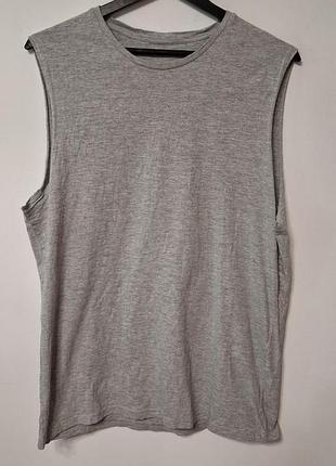 Майка мужская серая pier one regular, размер l - xl.
