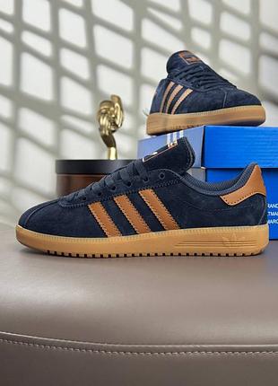 Женские кроссовки adidas bermuda dark navy caramel