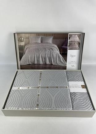 Покривало moda box 240х260 з наволочками serena gri