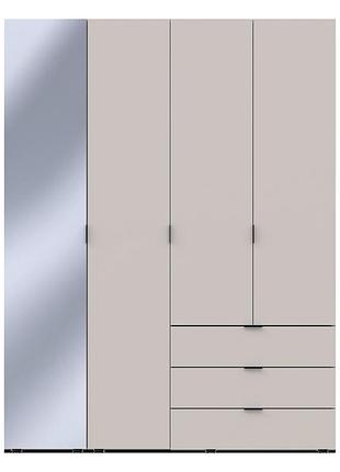 Комплект шаф для одягу doros гелар (2 шт.) 155х49,5х203,4 см дзеркало/кашемір (drs-011259)