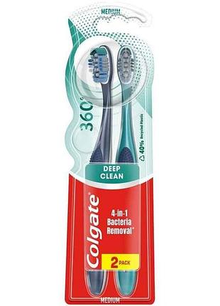 Зубная щетка 2шт 360 суперчистота всей ротовой полости штуки тм colgate