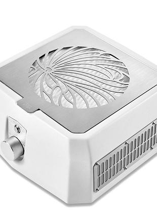 Мощная настольная вытяжка для маникюра microstop base pro white с фильтром hepa для сбора ногтевой пыли