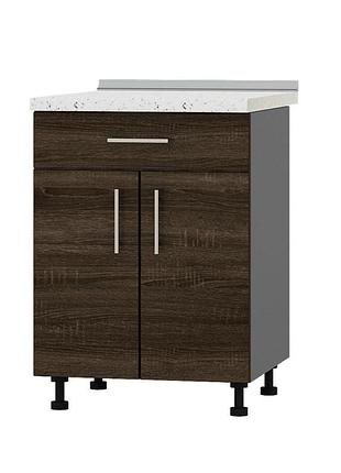 Кухонный модуль 1 ящик оптима низ н75-600 антрацит/дуб сонома трюфель (без столешницы) 600х461х820 мм (dtm-073198)