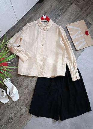 Блузка женская рубашка органза жемчужина zara.