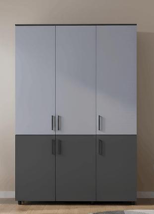Шкаф для одежды doros торн антрацит/серый 3 дсп (штанга) 135х51.6х200 (drs-012035)