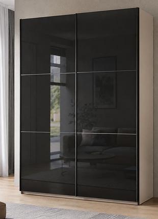 Шкаф купе doros g-caiser кашемир/черный 2 скла 3 части 180х60х240 (42005326) (drs-012239)