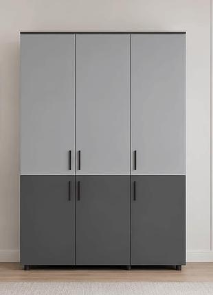 Шкаф для одежды doros торн антрацит/серый 3 дсп (полки) 135х51.6х200 (drs-012034)