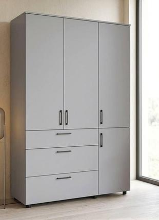 Шкаф для одежды doros торн серый 3 дсп/3ш (полки) 135х51.6х200 (drs-012064)