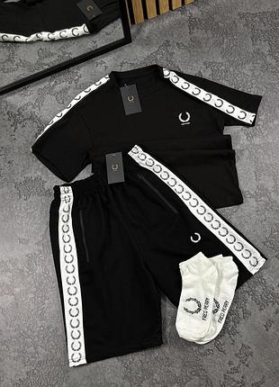 Футболка (чорна) + шорти fred perry lampas артикул: fp0017