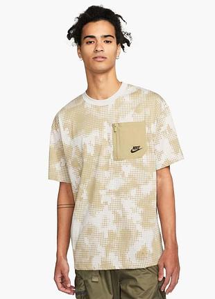 Футболка мужская nike m nsw spu ss top aop beige/white fj5252-276