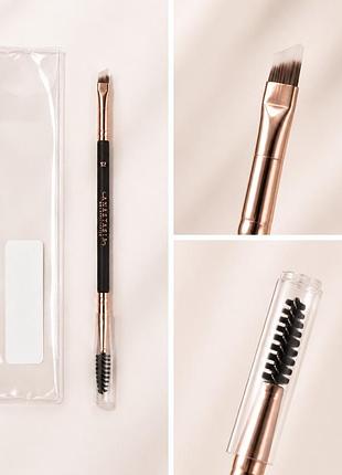 Двосторонній пензлик для брів brush 12 anastasia beverly hills, скошений зі щіточкою для помадки та тіней