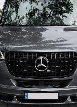 Нижня накладка на передній бампер (під фарбування) для mercedes sprinter w907/w910 2018- рр