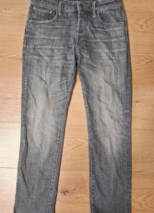 Джинсы мужские серые jack&amp;jones slim укороченные эластичные, размер m.