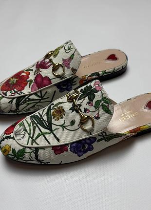 Жіночі мюлі gucci flora з квітковим принтом