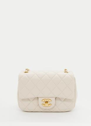 Chanel mini 17 classic flap bag in ivory with gold