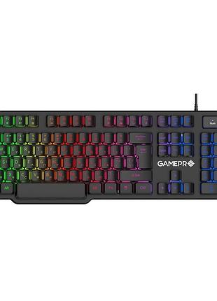 Клавиатура gamepro gk380 с rgb-подсветкой 104 клавиши black