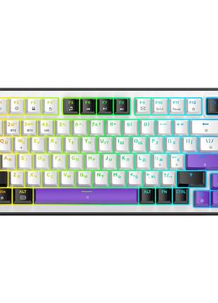 Клавиатура беспроводная hator hellyberry hk75 wireless механическая 82 клавиши rgb white/violet