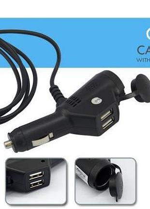 Прикуриватель одинарный microusb провод "original p15" 3.6а+2 usb+1прикурка l=1.5м