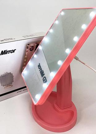 Дзеркало для макіяжу з 16 led підсвічуванням mirror white, дзеркало зі світлом для макіяжу. колір: 3 кольори