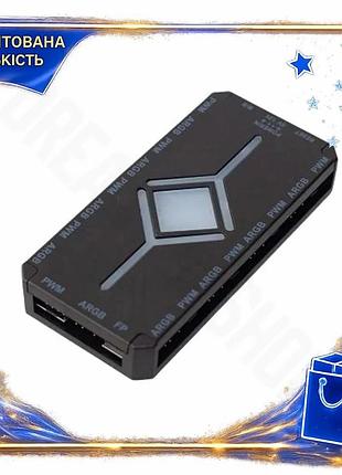 Dm хаб-контроллер для вентиляторов спецификация 2.2 и подсветки gtl 8x4-pin pwm 8x3-pin argb с пультом spe|lz