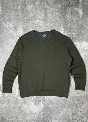 Світшот polo ralph lauren поло ральф лорен чоловічий зелений хакі кофта оригінал xl джемпер пуловер брендовий свитшот мужской