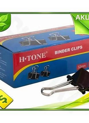 Ve биндер h-tone black 32 new version мм 12 шт для скрепления документов черные для офиса и обучения n6w_ver