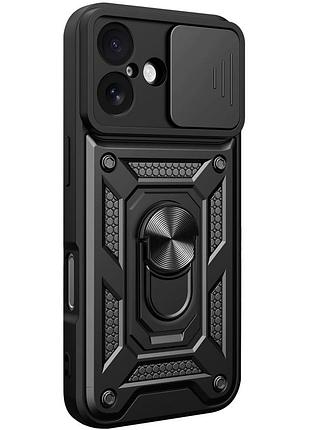 Чехол ummi camshield serge ring для apple iphone 17 (6.3") черный / black