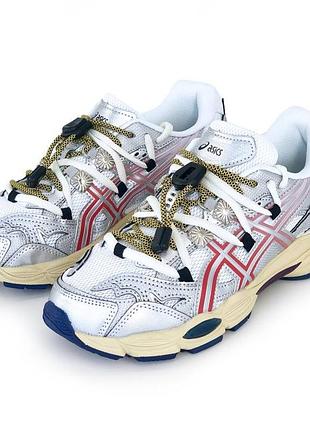 Жіночі кросівки asics gel-cumulus 16 tg білі бігові шкіряні кроси для тренування високої якості весна літо асікс гель кумулус тг