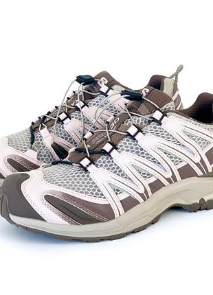Женские кроссовки salomon xa pro 3d adv коричневые фирменные легкие кроссы для треккинга текстиль и кожа на весну лето саломон ха
