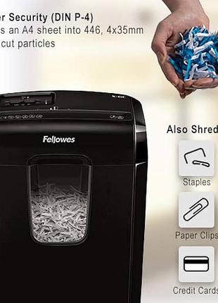 Персональний знищувач документів fellowes x-6c, призначений для використання вдома або в малому офісі.